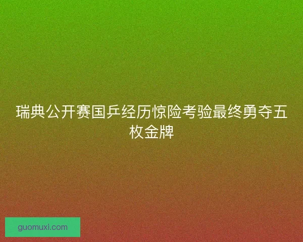 瑞典公开赛国乒经历惊险考验最终勇夺五枚金牌