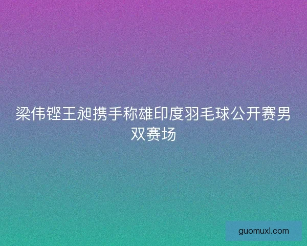 梁伟铿王昶携手称雄印度羽毛球公开赛男双赛场